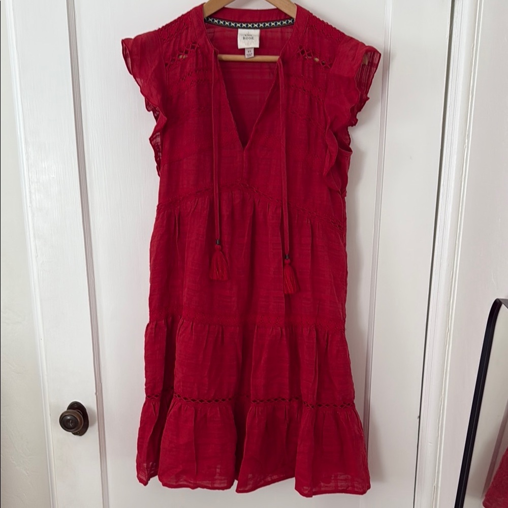 Knox Rose Vibrant Red Ruffle Dress